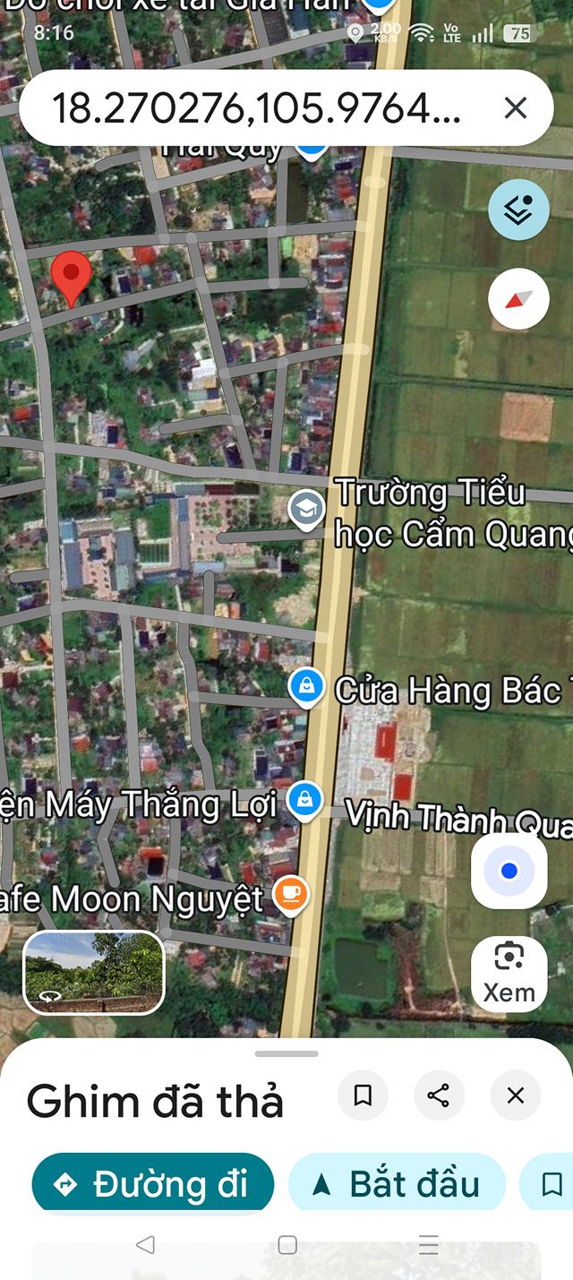 Bán đất Cẩm Quang, Hà Tĩnh 222m² - Sổ đỏ sẵn sàng, đường 10m