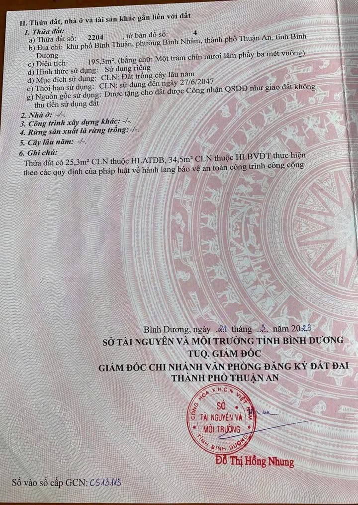 Đất nền Bình Nhâm, Thuận An: Mặt tiền Sông Sài Gòn 195m² - Giá 6.5 tỷ