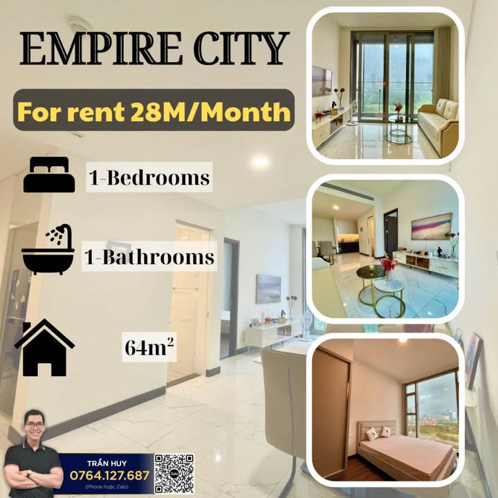 Căn hộ Empire City Q1 64m² 28 triệu - Bàn giao ngay