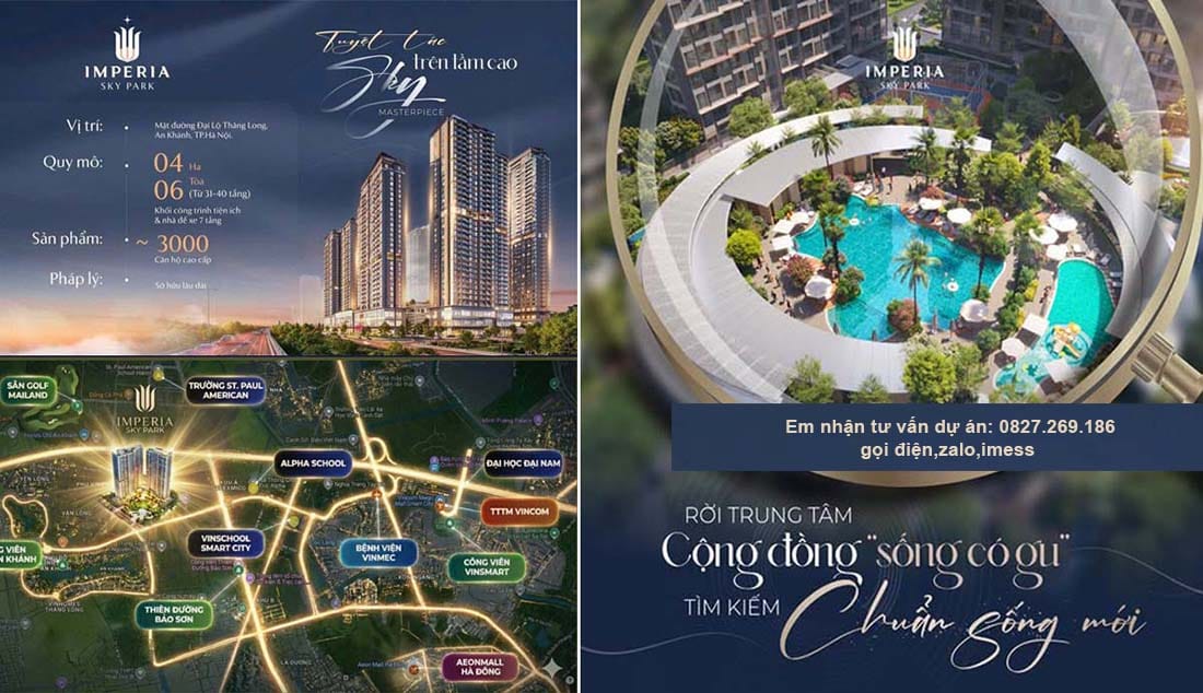 Căn hộ Imperia Sky Park Hoài Đức 57m² 4.56 tỷ - View đẹp