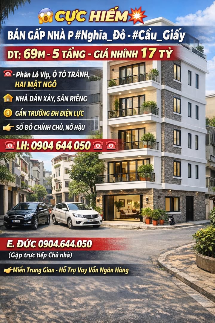 Nhà riêng Nghĩa Đô Cầu Giấy 69m² giá 17 tỷ - Ô tô vào tận nhà