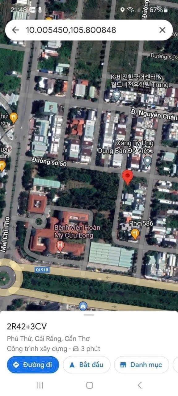 Bán Nền 97.5m² Đường Số 46 Cái Răng - Sổ Hồng Sẵn Sàng