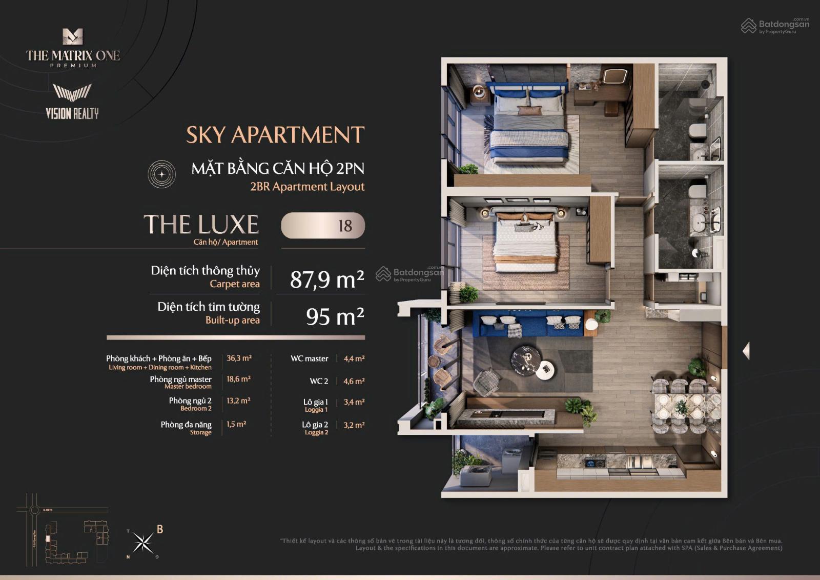 Chung cư The Matrix One 87m² - Căn Sky Apartment view công viên đẹp nhất