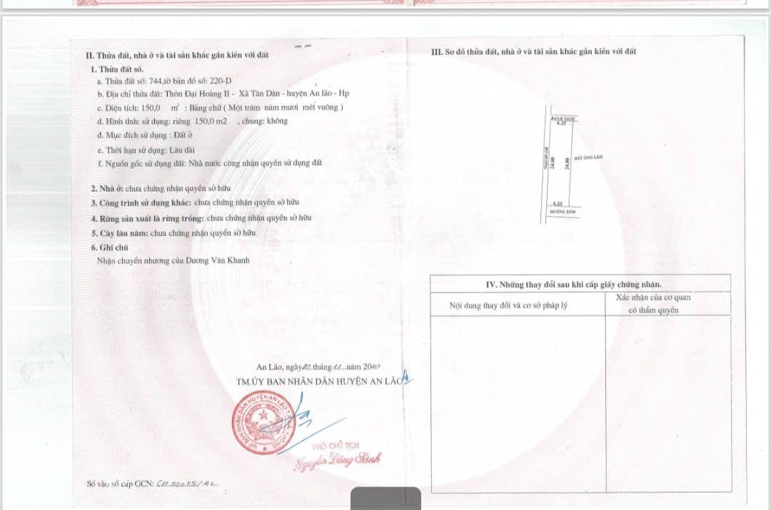 Đất Lô Góc 150m² Mặt Tiền 24m Đại Hoàng, Kiến An - Giá 2 Tỷ Tốt Nhất