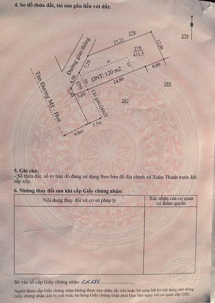 Đất nền 412m² Đường Hoa Mỹ Nghi Xuân - Tiềm năng tăng giá vượt trội!