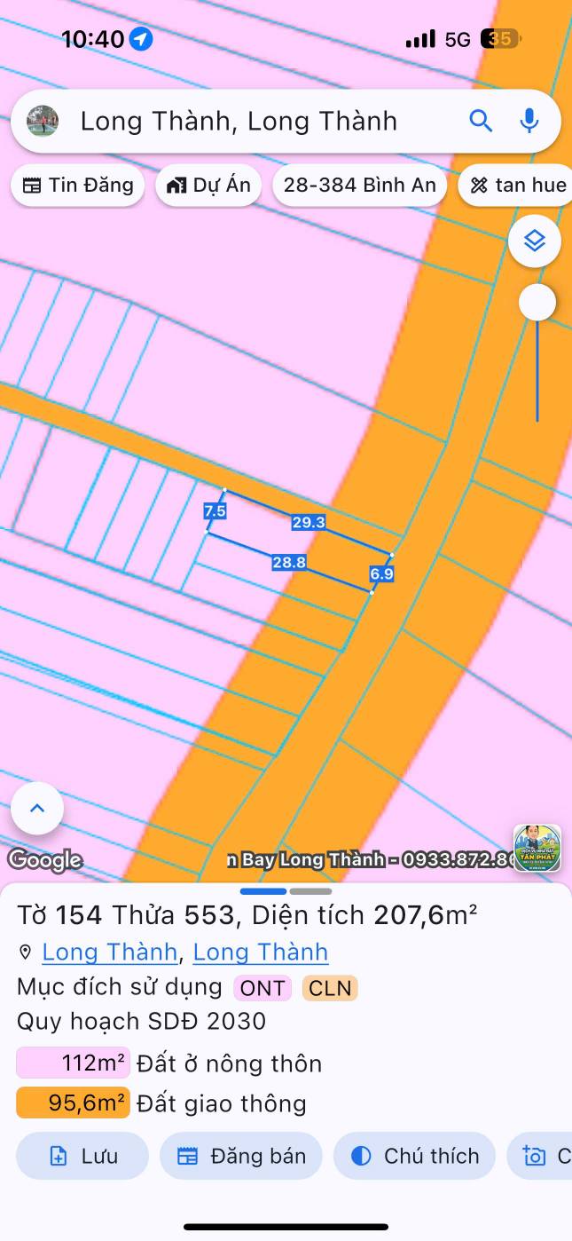 Đất nền Bình Sơn Long Thành 207m² - Tiềm năng tăng giá vượt trội!