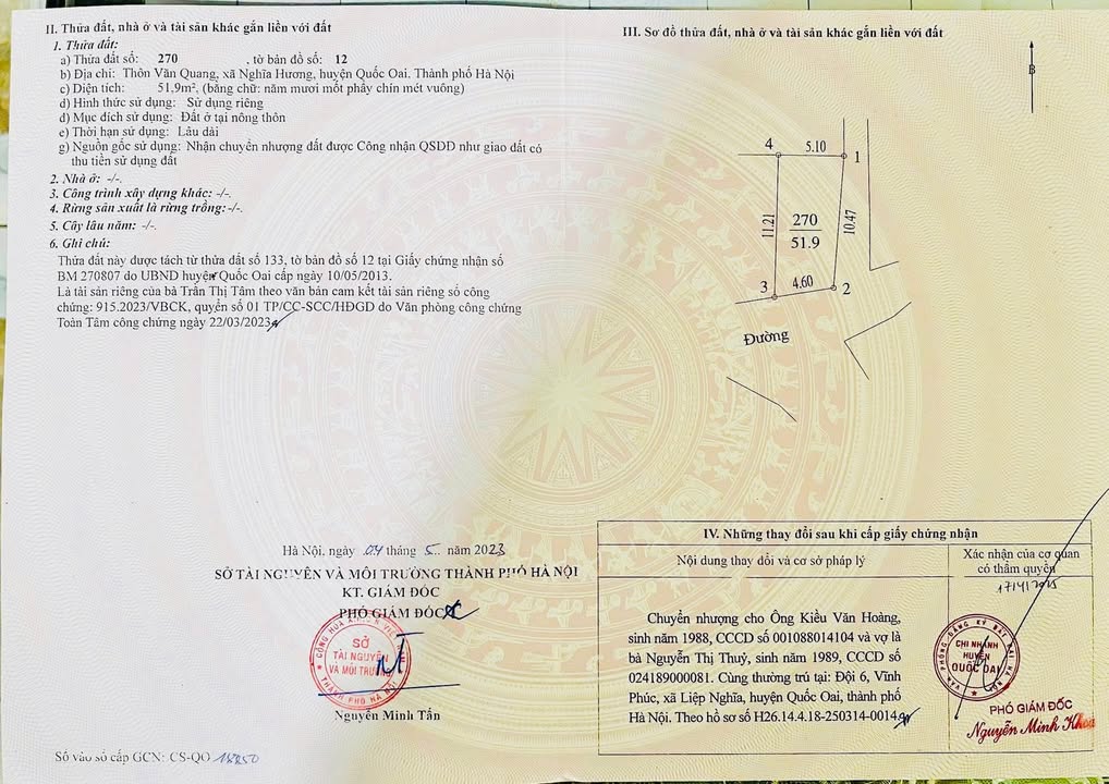 Nhà cấp 4 Quốc Oai 51.9m² - Mặt tiền kinh doanh 3x tỷ