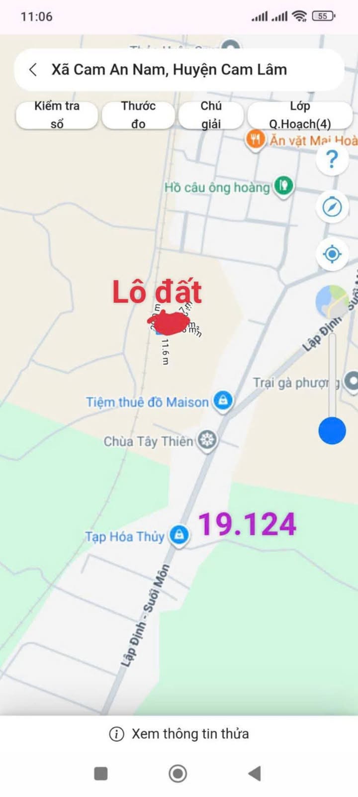 Đất nền Cam An Nam, Cam Lâm 2023m² giá 1.236 tỷ - Tiềm năng tăng giá vượt trội!