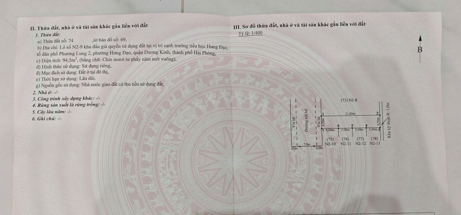 Đất nền Hưng Đạo 94.5m² giá 3.1 tỷ - Tiềm năng tăng giá vượt trội!