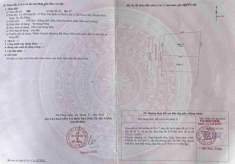 Đất Nền Hòa Liên 4 Đà Nẵng - 530.4m² - Nở Hậu Tài Lộc - Giá 10.5 Tỷ