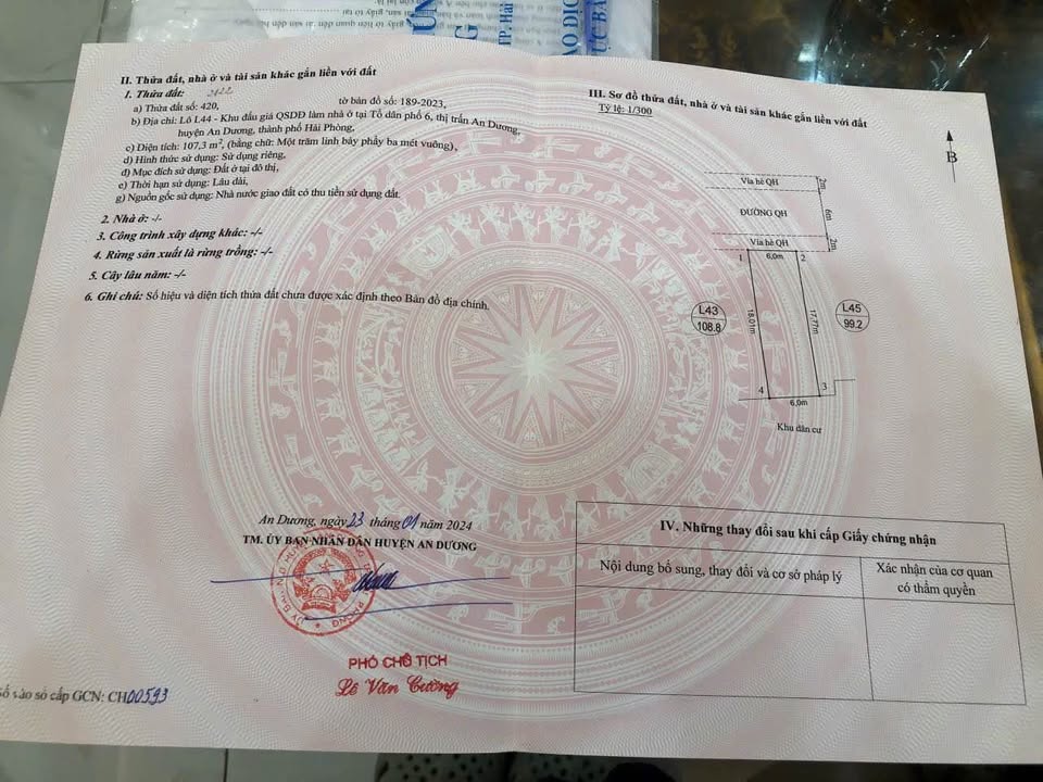 Đất nền An Dương 107m² giá 3.7 tỷ - Đường to ô tô, sổ đỏ sẵn sàng!