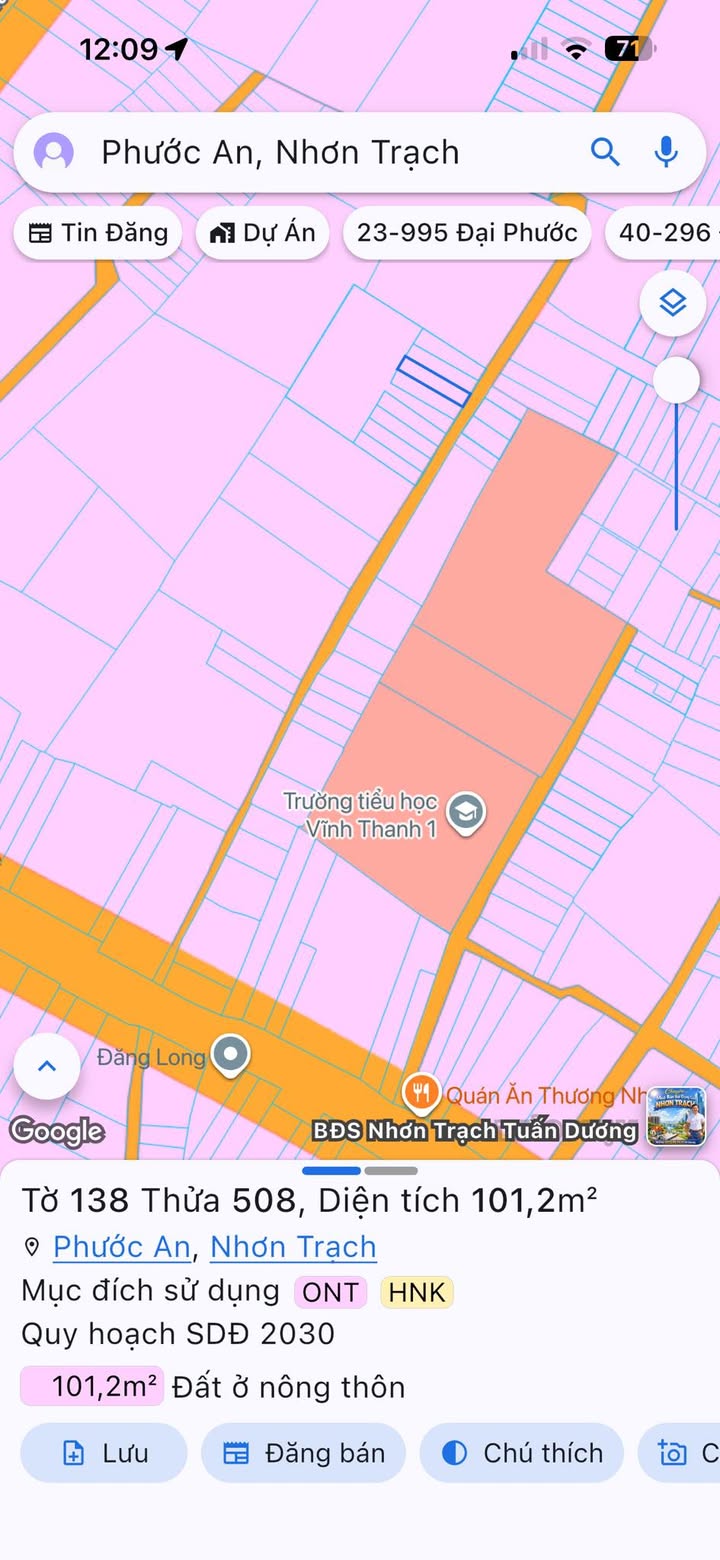 Đất nền Vĩnh Thanh 101m² sổ hồng thổ cư - Giá 2.15 tỷ