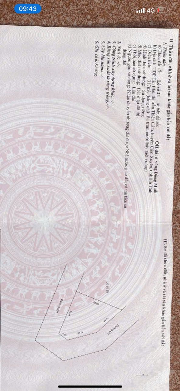 Đất thổ cư 317m² Liên Thành, Cẩm Xuyên - Giá 2.2 tỷ, Sổ hồng sẵn sàng