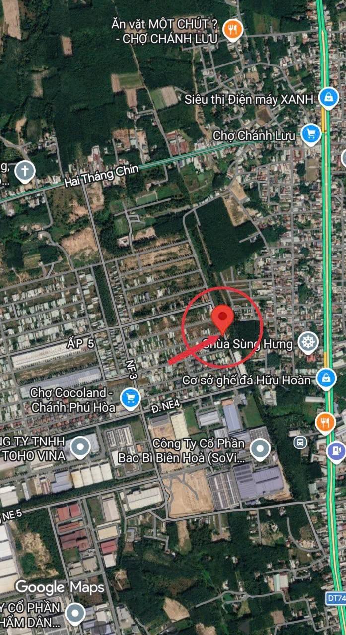 Lô góc Đất nền Mỹ Phước 3, Bến Cát 453m² Sổ đỏ chính chủ