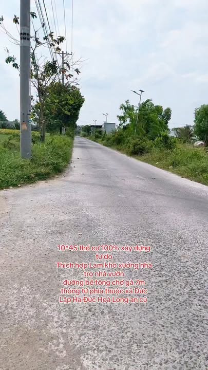 Đất nền Đức Hòa Long An 450m² - Sổ đỏ 100% thổ cư, xây tự do