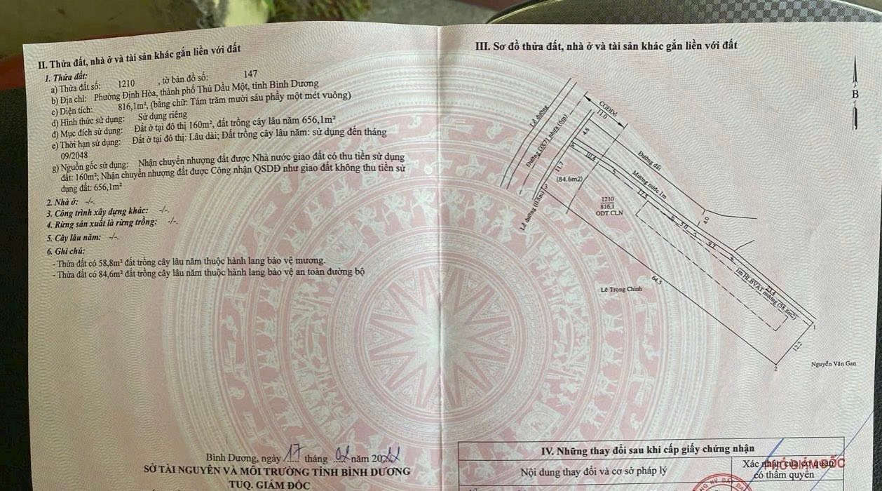 Đất nền Dx071 Hòa Phú Thủ Dầu Một 816m² - Đường to ô tô