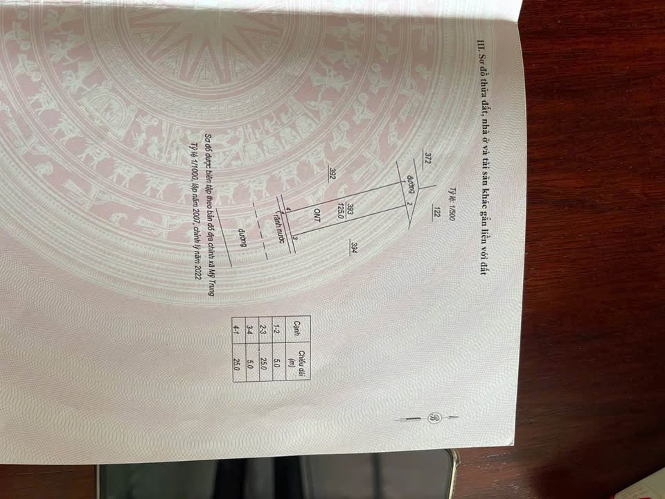 Bán Đất Mỹ Trung, Nam Định - 125m² Mặt Tiền Rộng, Hướng Nam, Sổ Đỏ Rõ Ràng