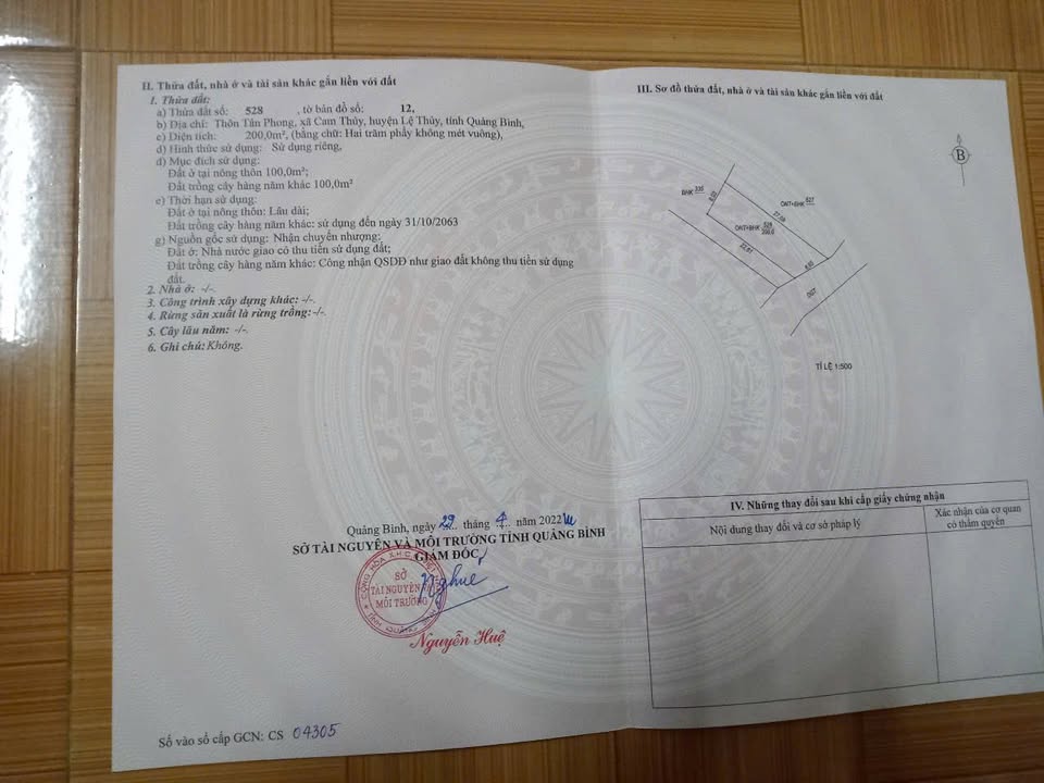 Mặt tiền Cam Thủy, Quảng Bình - 243m² giá 3.x tỷ, gần sân bóng