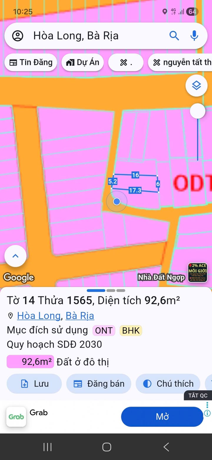 Bán Đất 93m² Hoà Long, BR-VT - Hẻm Xe Hơi, Sổ Đỏ Thổ Cư