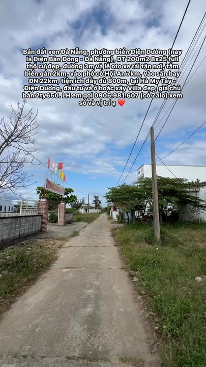 Đất nền Điện Dương 200m² - Sổ đỏ chính chủ, full thổ cư!