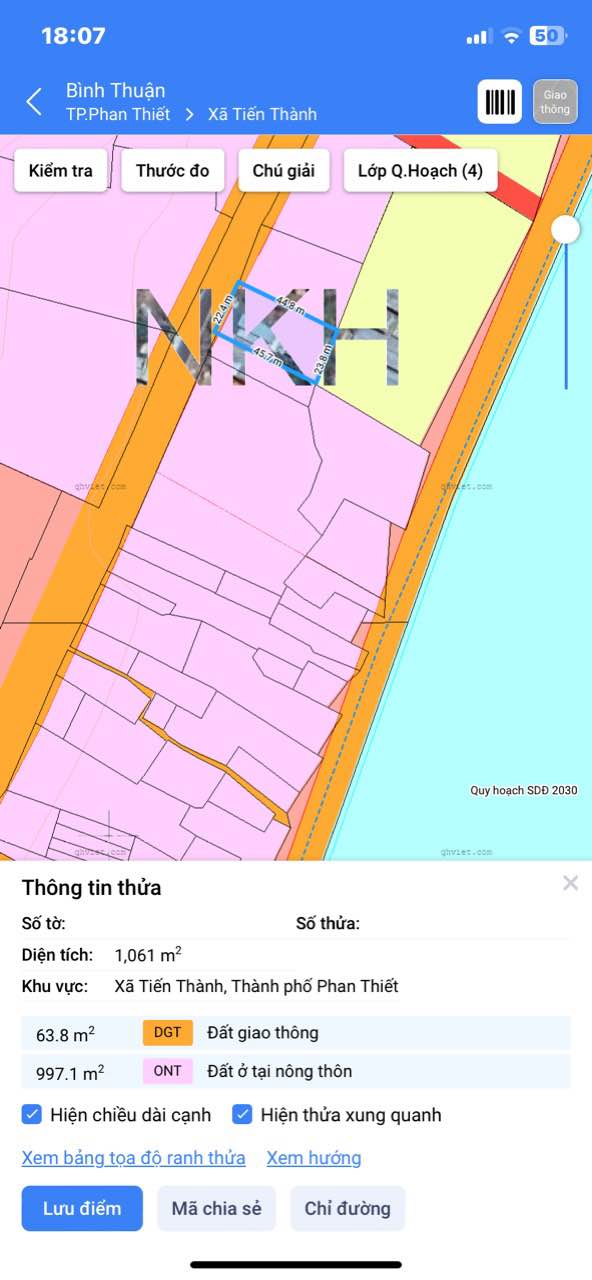 Đất Thổ Cư Mặt Tiền Lạc Long Quân, Phan Thiết 1000m² - Sổ Hồng Chính Chủ