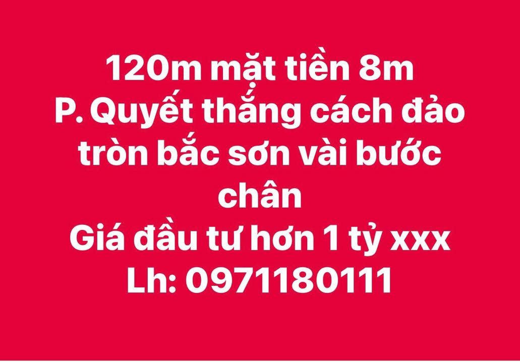 Đất nền Quyết Thắng, Thái Nguyên 120m² - Sổ đỏ chính chủ!