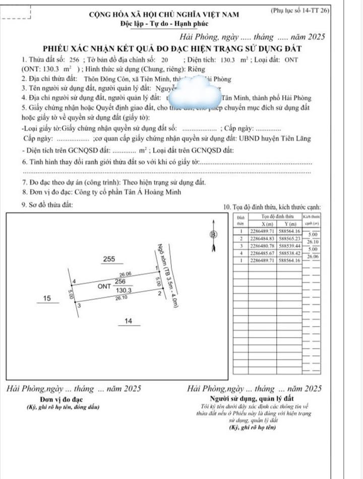 Đất nền Tiên Minh, Tiên Lãng 100m² - Tiềm năng tăng giá vượt trội!