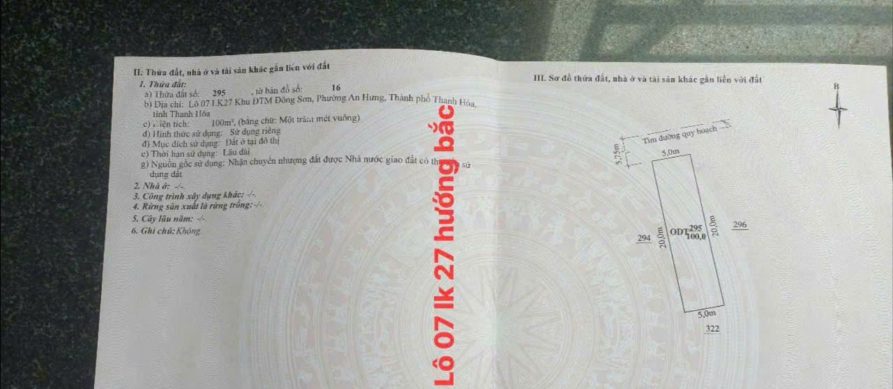 Đất nền KĐT An Hoạch - An Hưng 100m² - Pháp lý rõ ràng