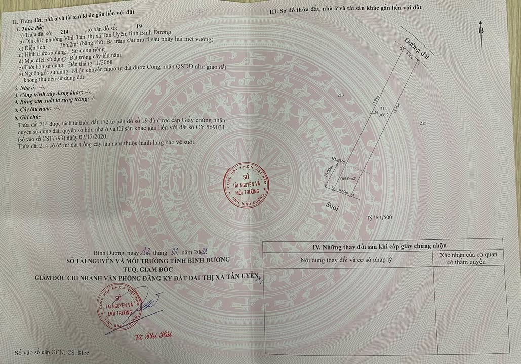 Đất nền Vĩnh Tân, Tân Uyên 366m² giá 1.5 tỷ - Tiềm năng tăng giá