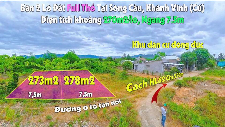 Đất Nền Sông Cầu, Khánh Vĩnh 273m² - Sổ Đỏ Full Thổ Cư, Giá 650 Triệu
