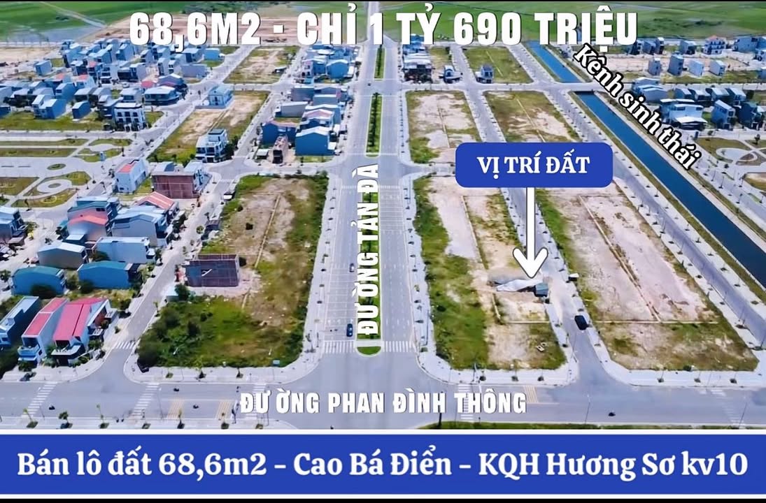 Đất nền Hương Sơ 68.6m² - Sổ hồng sẵn, giá 1.69 tỷ