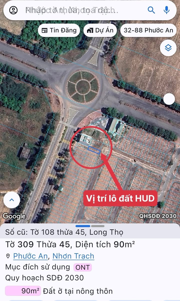 Đất HUD Nhóm 3 Nhơn Trạch 90m² - Sổ hồng rõ ràng