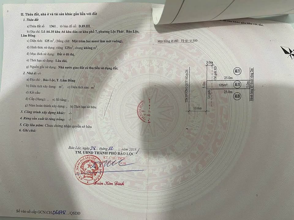 Đất Nền Golden City Bảo Lộc 1250m² - Sổ Đỏ Full Thổ Cư