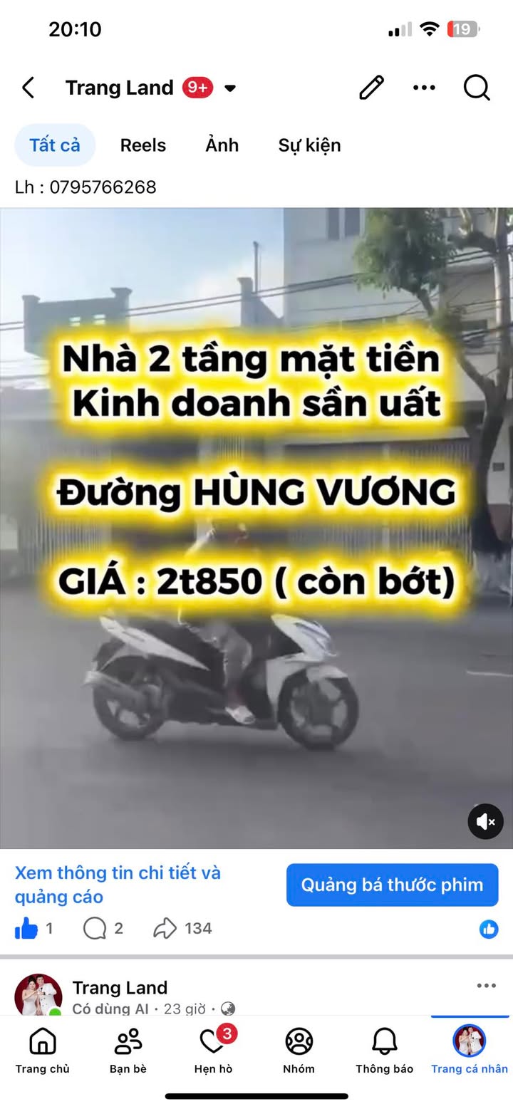 Nhà Mặt Tiền Kinh Doanh Hùng Vương, Quy Nhơn - 60m², 2 Tầng, 2.85 Tỷ