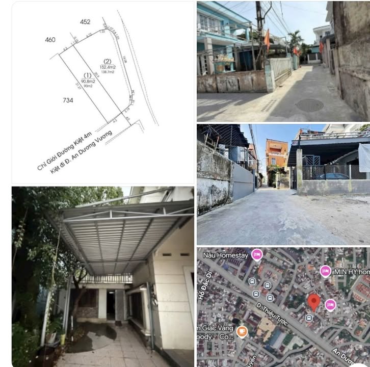 Bán Đất Thổ Cư 90m² Kiệt 129 An Dương Vương, Huế - Giá 2.3 Tỷ