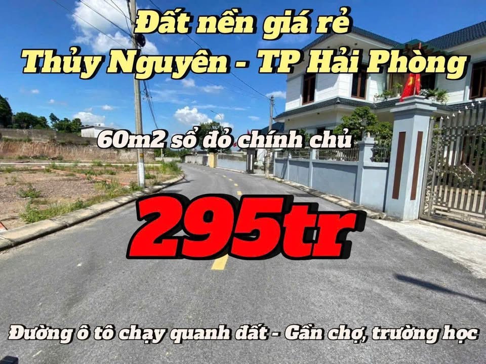Đất nền Thủy Nguyên 60m² - Sổ đỏ chính chủ, giá chỉ 295 triệu
