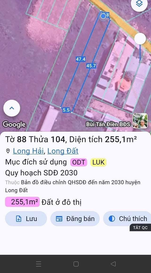 Đất nền Long Hải 250m² - Sổ hồng chính chủ, tiềm năng sinh lời!