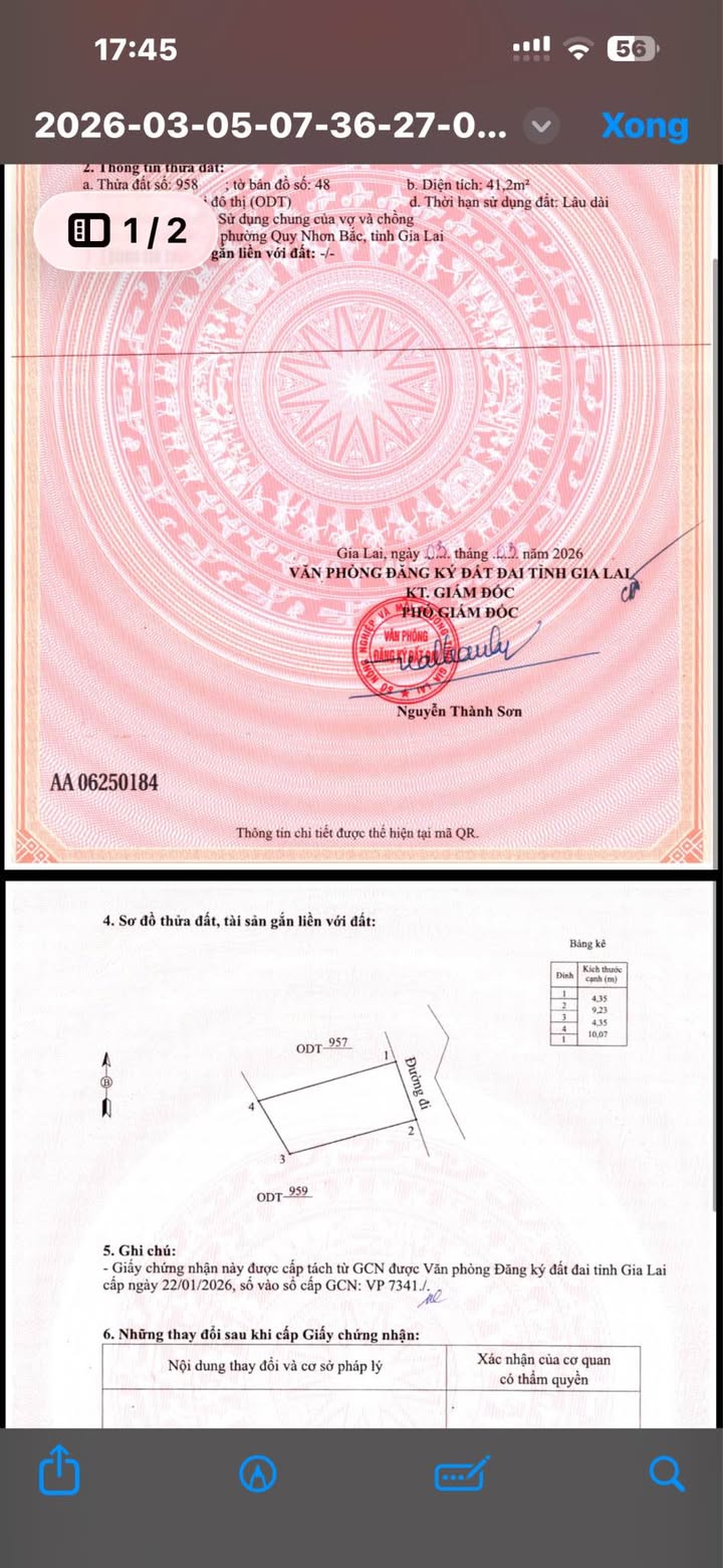 Đất nền Đường Tây Sơn, Thủ Dầu Một 44m² - Sổ đỏ chính chủ