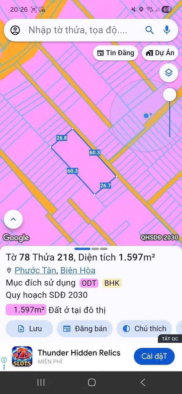 Đất Phước Tân 1800m² - Thổ Cư 100% - Giá 18 Tỷ