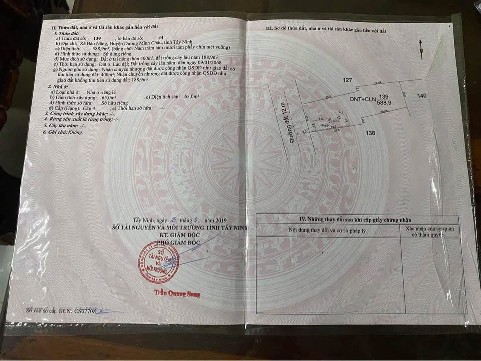 Bán đất 540m² Xã Bàu Năng, Dương Minh Châu - Gần chợ, trường học, trạm y tế