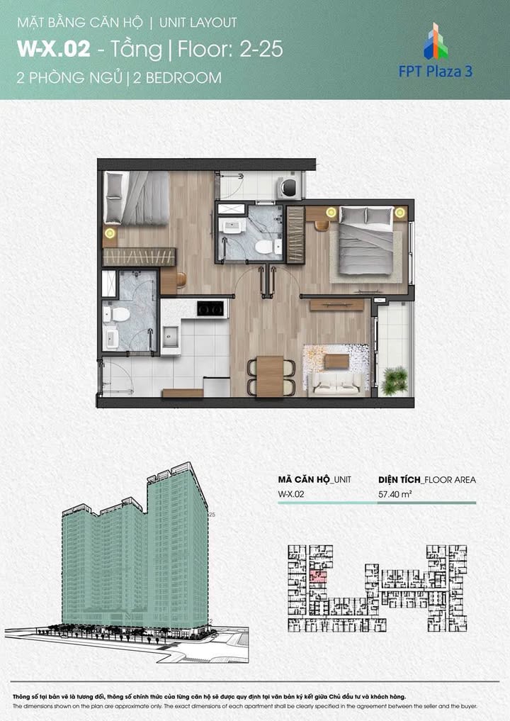 Căn hộ FPT Plaza 3 Đà Nẵng 57.4m² - View đẹp, nhận nhà 2026!