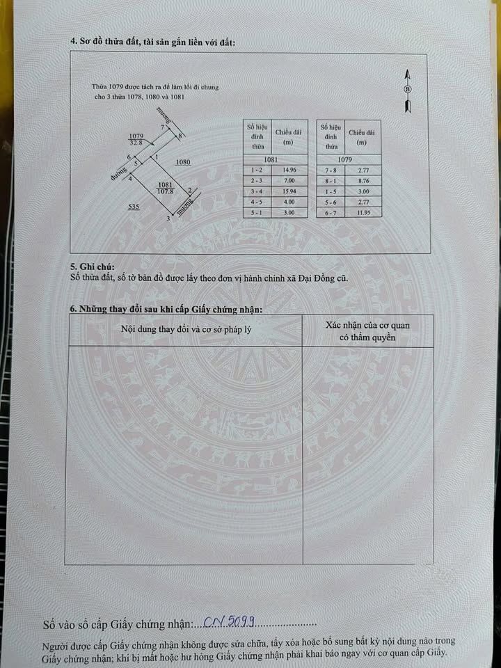 Đất nền Thôn 1 Đại Đồng, Vĩnh Tường 107.8m² - Sổ đỏ chính chủ!