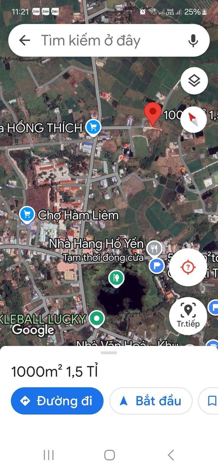 Đất Sào Hàm Liêm 1100m² - Quy hoạch Thổ cư, Sổ đỏ Sẵn sàng - 1.5 Tỷ