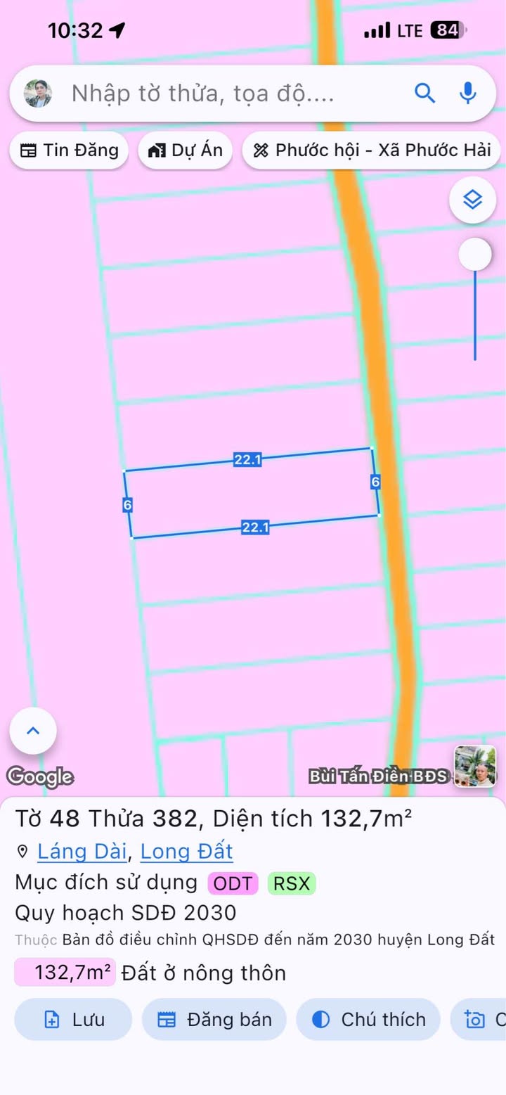 Đất nền Đất Đỏ 132m² giá 650 triệu - Đất thổ cư 100%!