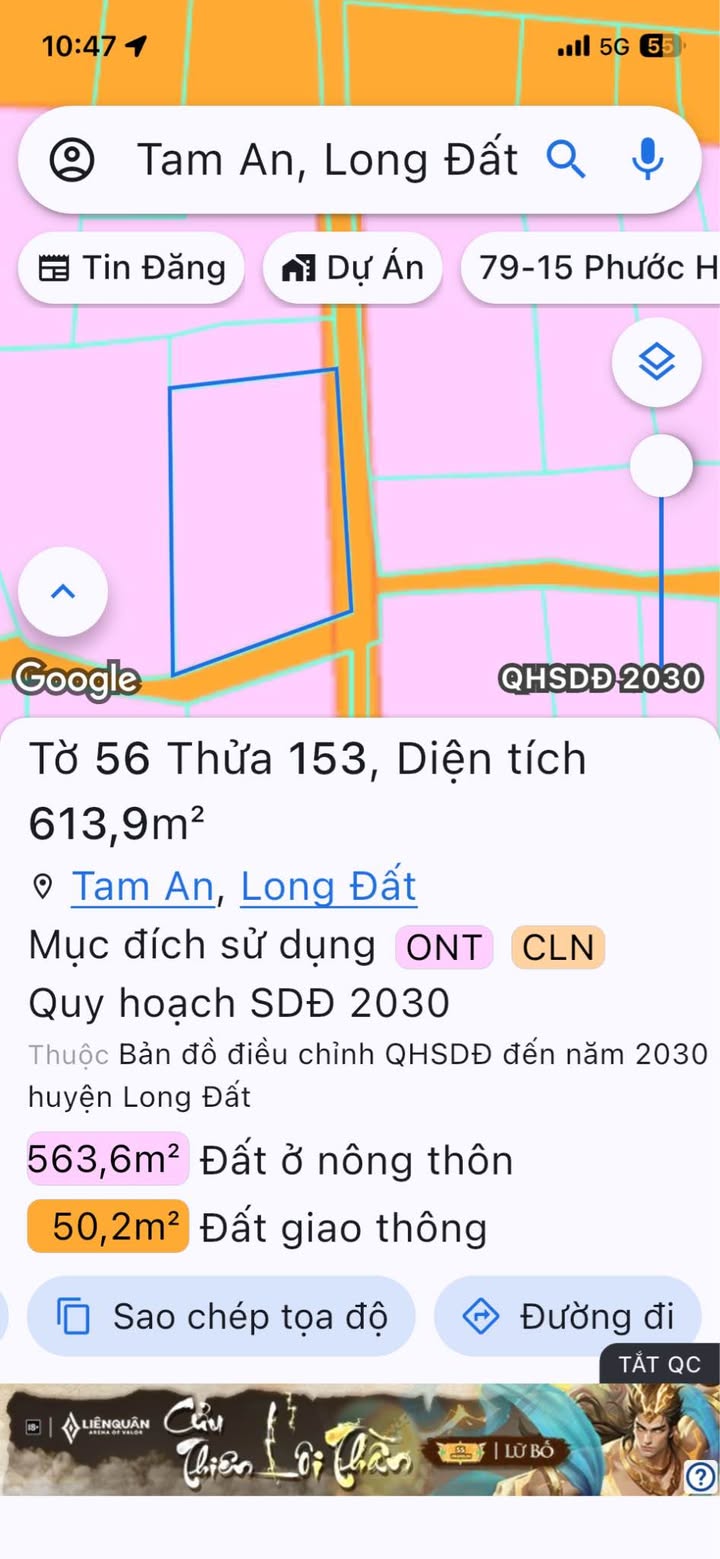 Bán Đất Lô Góc Xã An Nhứt, Long Điền - 594m² Thổ Cư, Giá 4.7 Tỷ