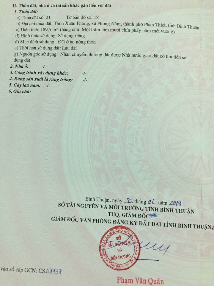 Đất nền Phong Nẫm, Phan Thiết 190m² - Đường to ô tô, sổ đỏ sẵn sàng!