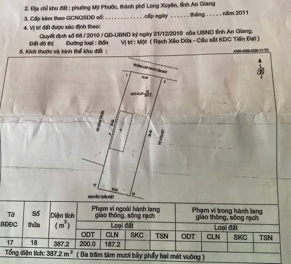 Đất nền biệt thự 387m² Long Xuyên - Sổ đỏ chính chủ