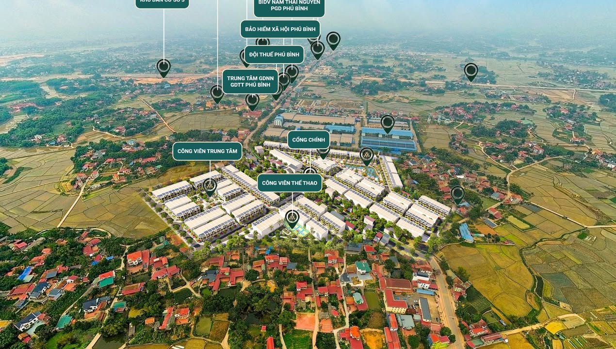 Đất nền KCN Phú Bình, Thái Nguyên - Sổ đỏ từng lô, giá từ 18 triệu/m²