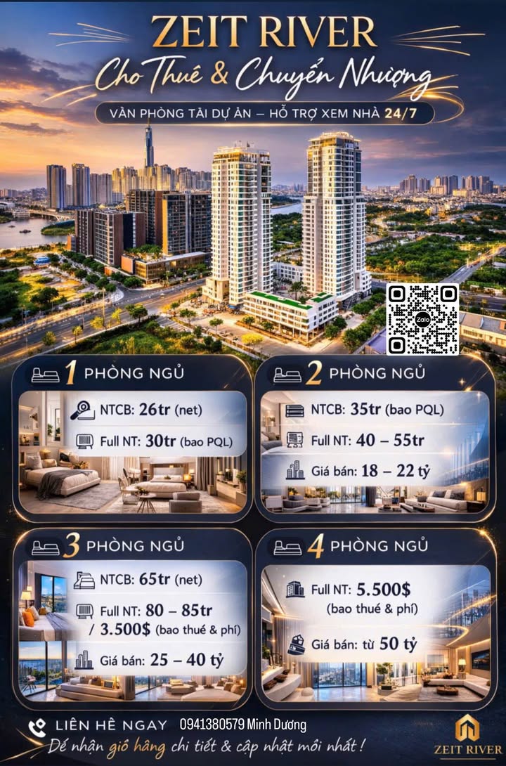 Căn hộ ZEIT RIVER Thủ Thiêm 2PN giá 50 triệu - Bàn giao ngay!