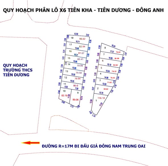 Đất đấu giá X6 Tiên Kha Đông Anh - 80m² - Sổ đỏ sẵn sàng - Giá tốt đầu tư